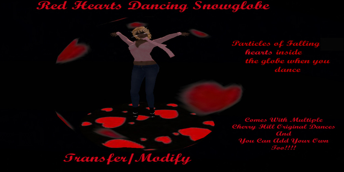 Dancing Snowglobe - Red Hearts Boxed  *CHB* 