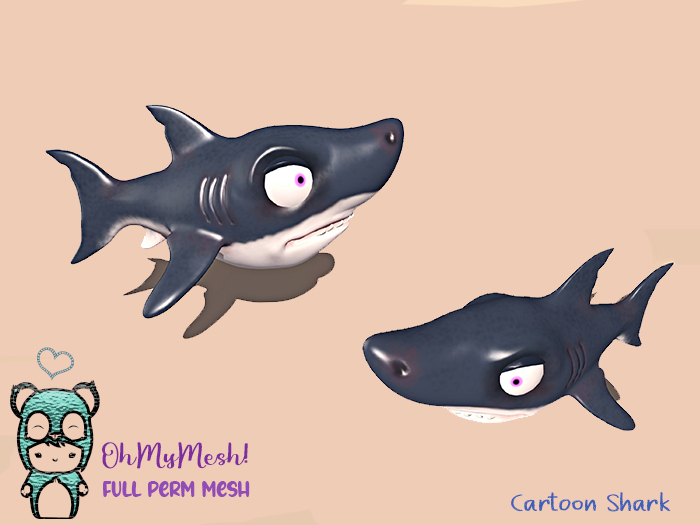 OhMyMesh! Cartoon Shark - Full Perm Mesh