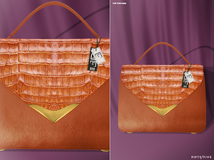 FIFTY/FIVE. "Call Me" - Top Tote Bag - Caramel