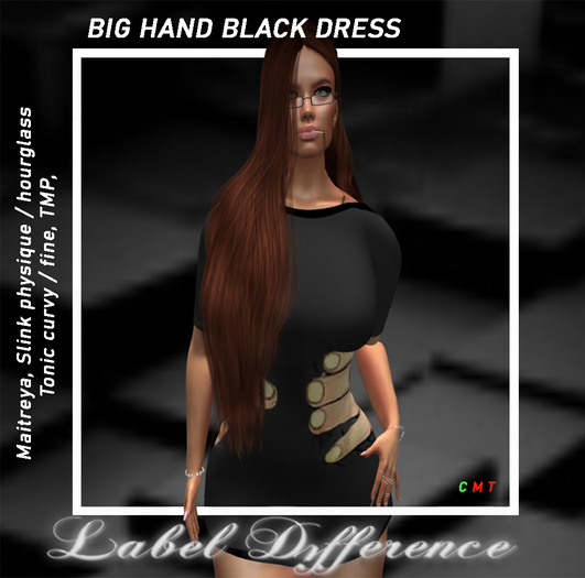 Label Difference - Big Hand Black Dress BAG