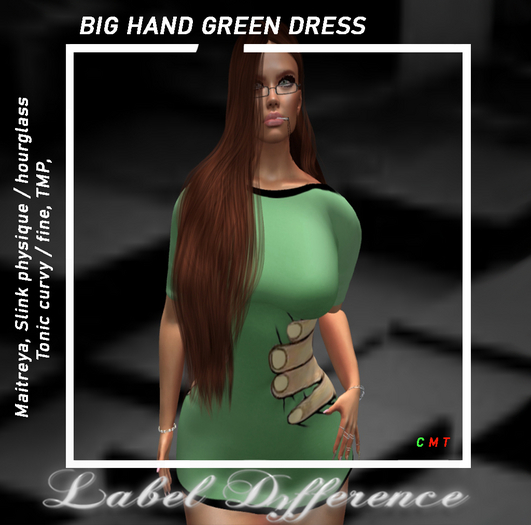Label Difference - Big Hand Green Dress BAG