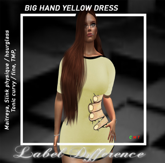 Label Difference - Big Hand Yellow Dress BAG