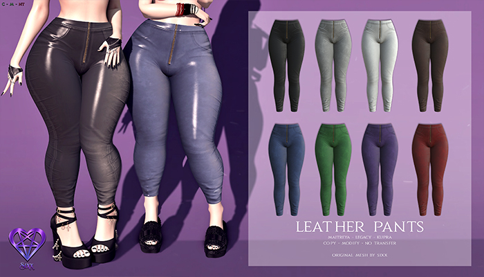 - sixx - Leather Pants - {FATPACK}