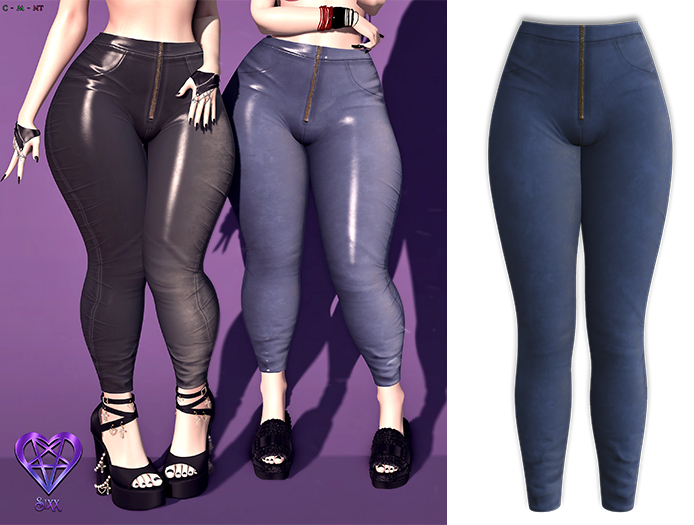 - sixx - Leather Pants - Blue