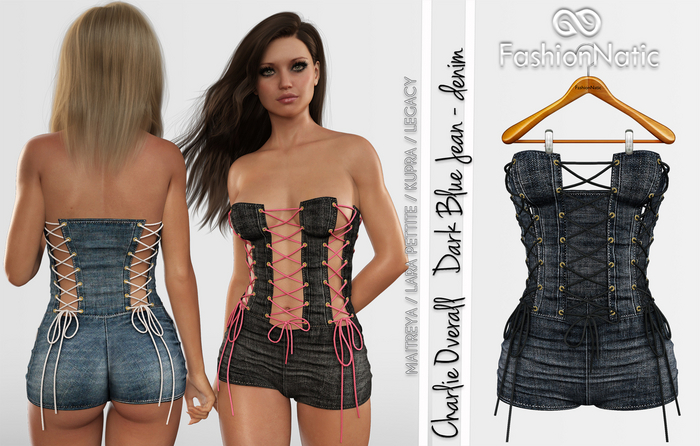 Charlie Overall Dark Blue Jeans - Denim - Maitreya Lara, Lara Petite, Kupra, Legacy, Reborn, Juicy - FashionNatic