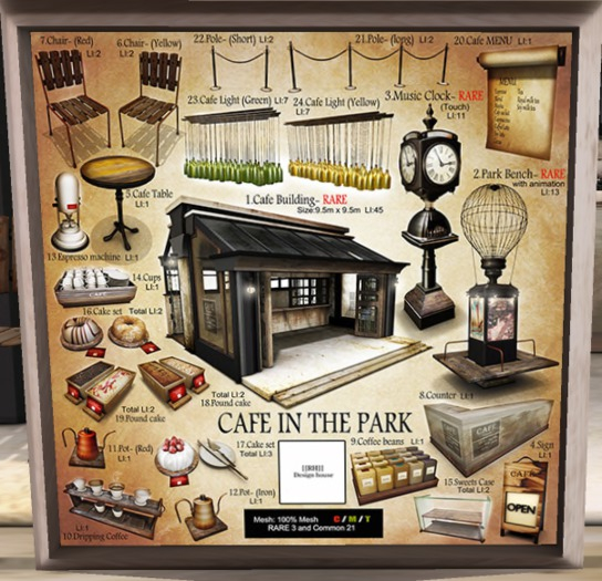 1 [[RH]] CAFE IN THE PARK -Cafe Building- RARE