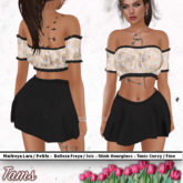 Tams - Peasant Top and Flared Skirt - Mac