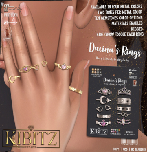 Kibitz - Davina's rings - fatpack