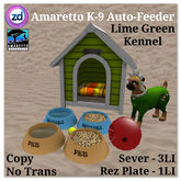 *ZD* Amaretto K-9 Auto-Feeder - Lime Green Kennel