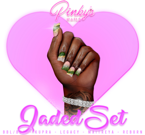 !! Pinky's Nails !! Jaded Set ' Shorties