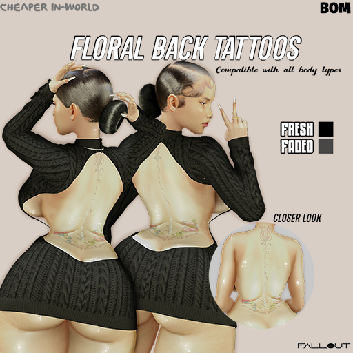 FallOut - Floral Back Tattoos BOM