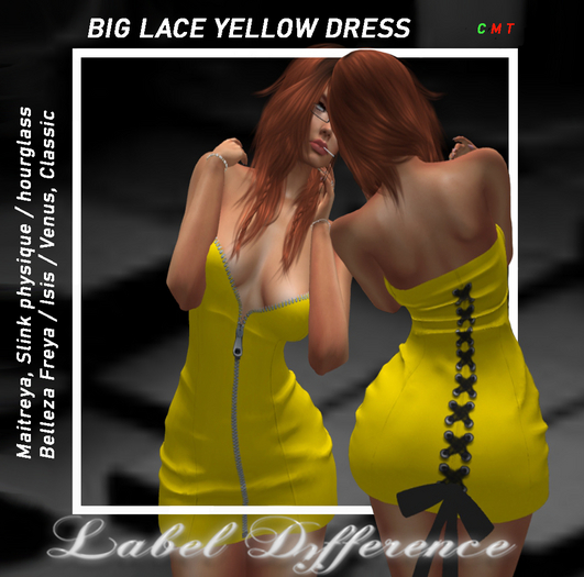 Label Difference - Big  Lace Yellow Dress BAG