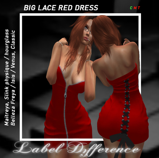 Label Difference - Big  Lace Red Dress BAG