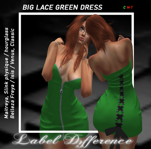 Label Difference - Big  Lace Green Dress BAG