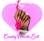 !! Pinky's Nails !! Candy Hearts Set ' Coffin