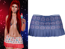Regina Pleated Skirt [Patriot Blue Fireworks] - Maitreya Lara • Legacy • Reborn