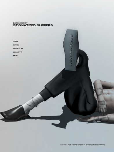 [Dope+Mercy]Stigmatized Slippers_White (ADD)