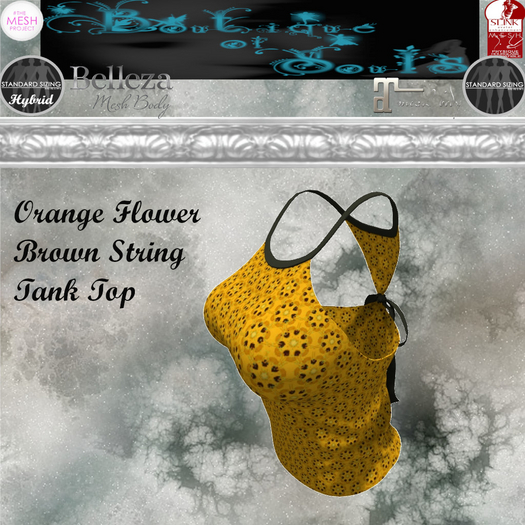 B.O.S. Orange/Brown Flower Tank Top HUD (Add to Open)