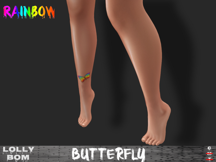 LOLLY's BOM things... [tattoo] Rainbow - Butterfly (Ankle)