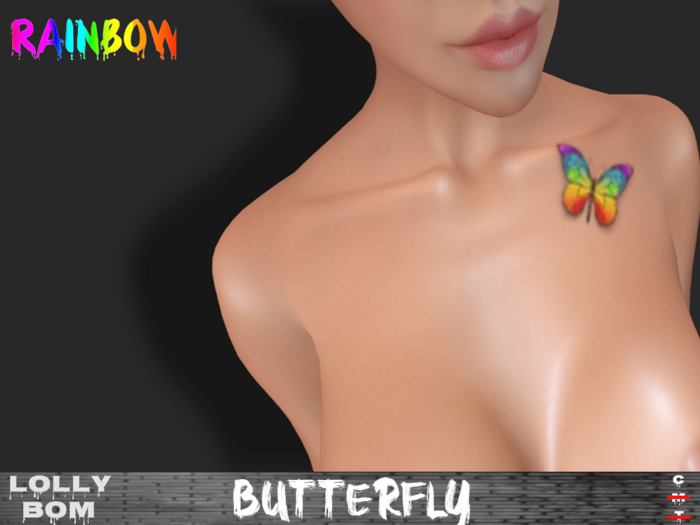 LOLLY's BOM things... [tattoo] Rainbow - Butterfly (Chest)