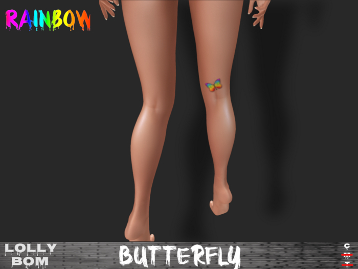 LOLLY's BOM things... [tattoo] Rainbow - Butterfly (Knee)