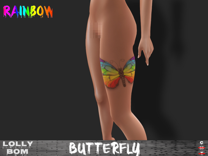 LOLLY's BOM things... [tattoo] Rainbow - Butterfly (Leg)