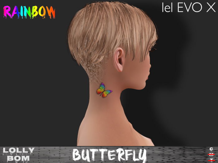 LOLLY's BOM things... [tattoo] Rainbow - Butterfly (Neck) LEL-EvoX
