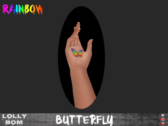 LOLLY's BOM things... [tattoo] Rainbow - Butterfly (Palm)