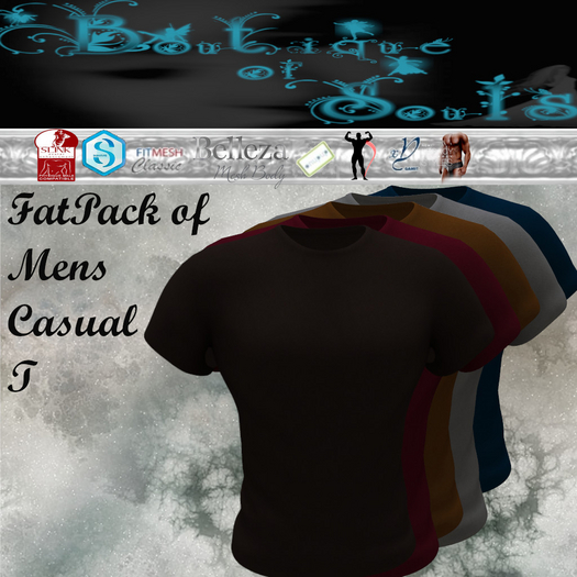B.O.S. FatPack of Mens Casual T size HUD (Add to Open)