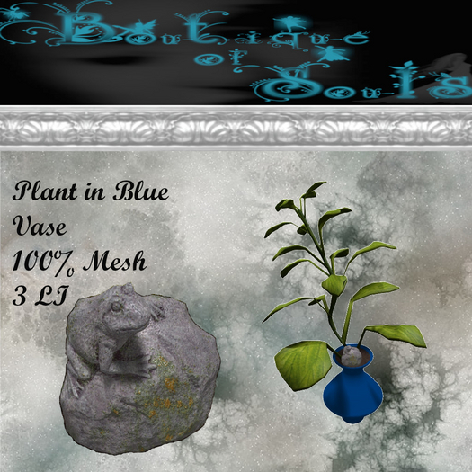 B.O.S. Blue Plant in Vase