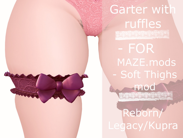 Garter with ruffles PURPLE SOFT THIGHS Reborn/Kupra