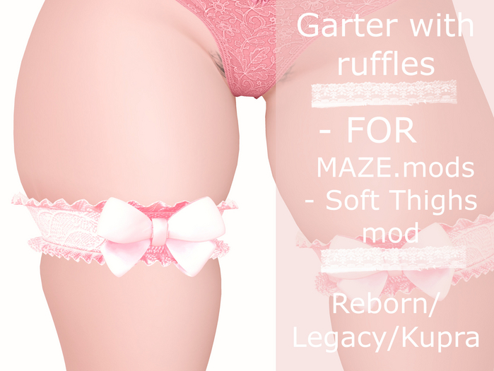 Garter with ruffles PINK 3 SOFT THIGHS Reborn/Kupra