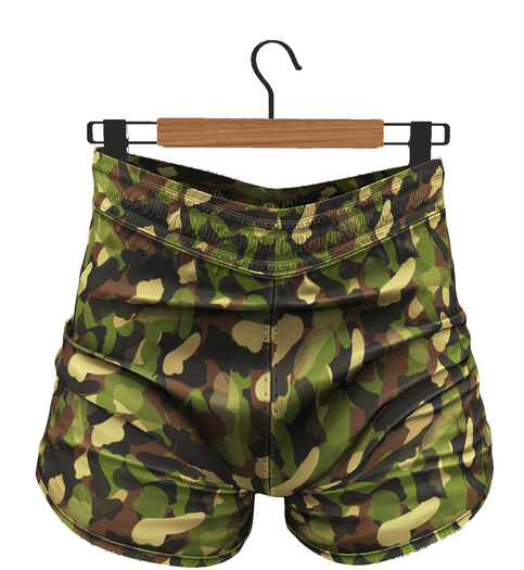 RIOT / Jason Shorts - Pattern - Camo Green Bright