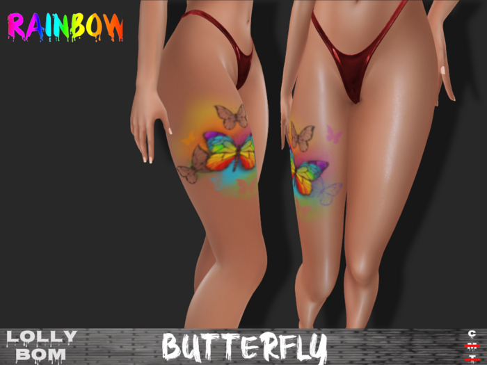 LOLLY's BOM things... [tattoo] Rainbow - Butterfly (Legg)
