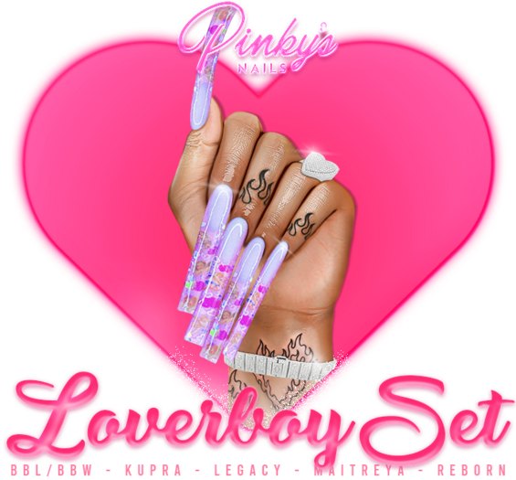 !! Pinky's Nails !! Loverboy Set ' Square