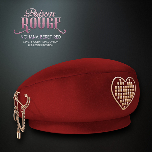 POISON ROUGE Nohana Beret - Red 