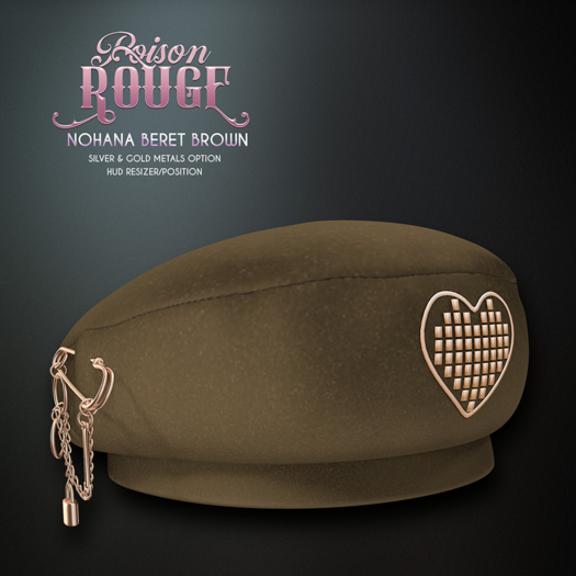 POISON ROUGE Nohana Beret - Brown