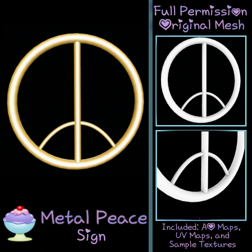 [Sherbert] Full Perm Metal Peace Sign (ADD)