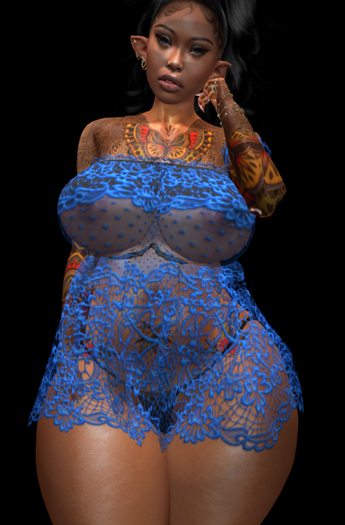 ANASTASIA LACE DRESS BLUE