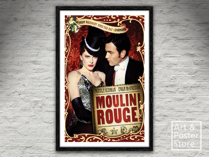 MOULIN ROUGE | Movie Poster | Plain Mesh Frame with 6 texture options 