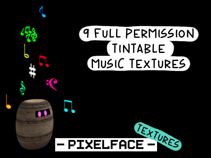 {Pixelface} 9 Music notes (Tintable)