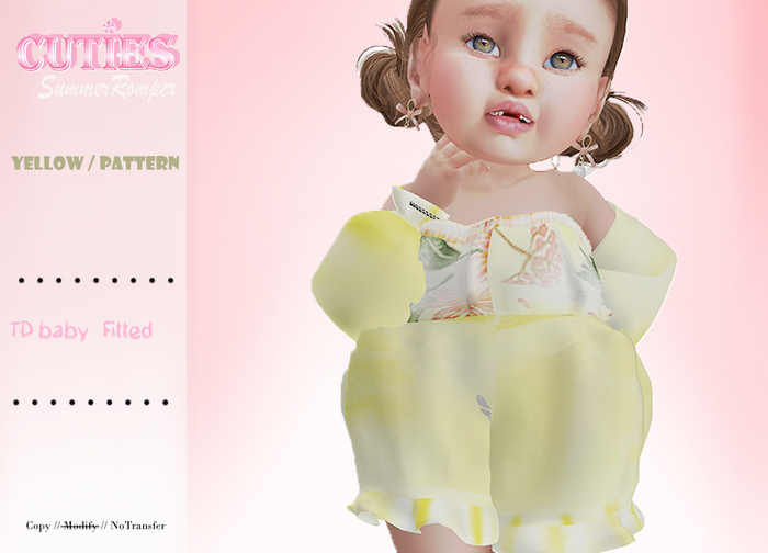 {::Cuties}- TDFittedSummerRomper ll Yellow/Pattern