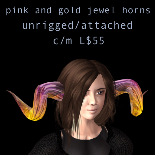 Pink and Gold Jewel Horns