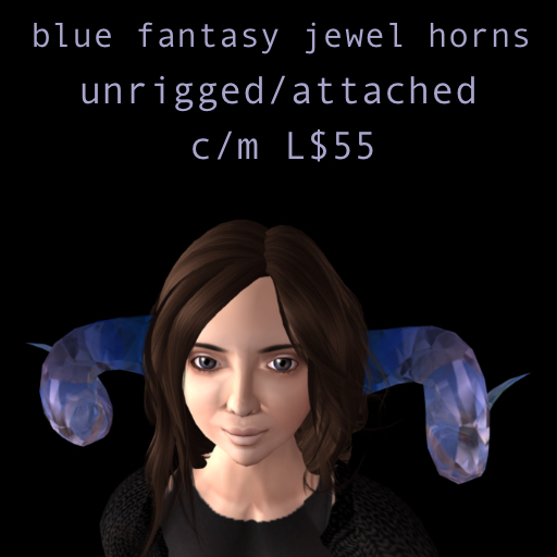 Blue Fantasy Jewel Horns