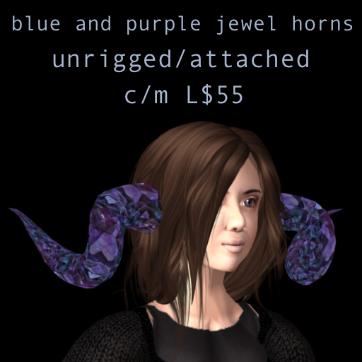 Blue and Purple Jewel Horns