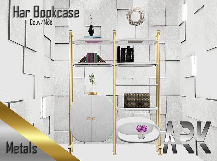 ARK -  Har Bookcase White Wood
