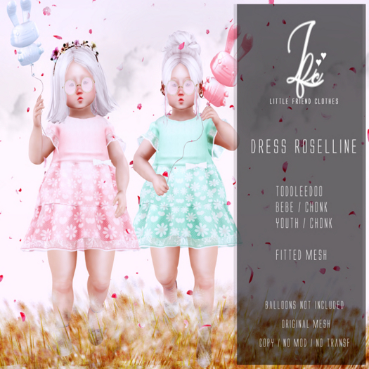 {L.F.C} Dress Roselline BLUE (PACKAGE)