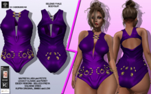 **SELENIS YVALE PURPLE LEATHER SUIT **