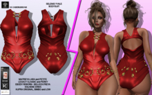 **SELENIS YVALE RED LEATHER SUIT **
