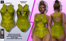 **SELENIS YVALE YELLOW LEATHER SUIT **